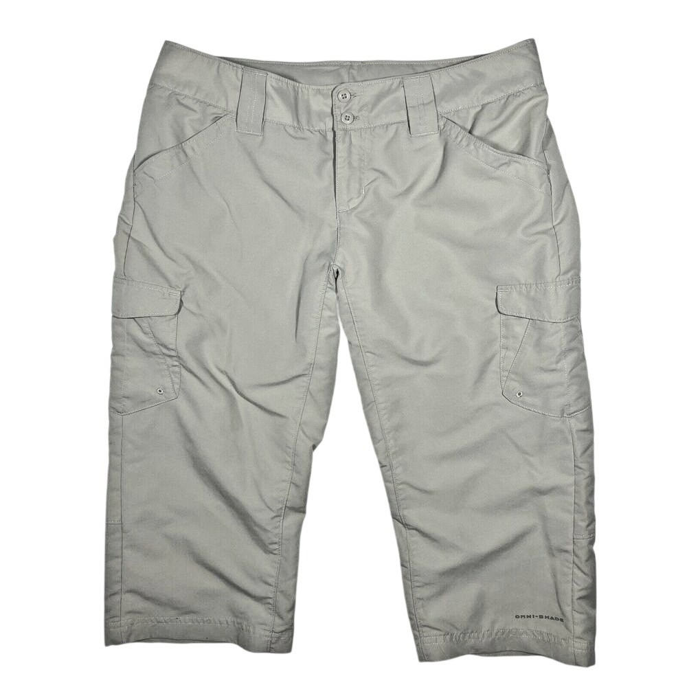 Columbia Cargo‎ Capri Pants Women 6 Tan Omni-Shade Hiking Utility Cropped
